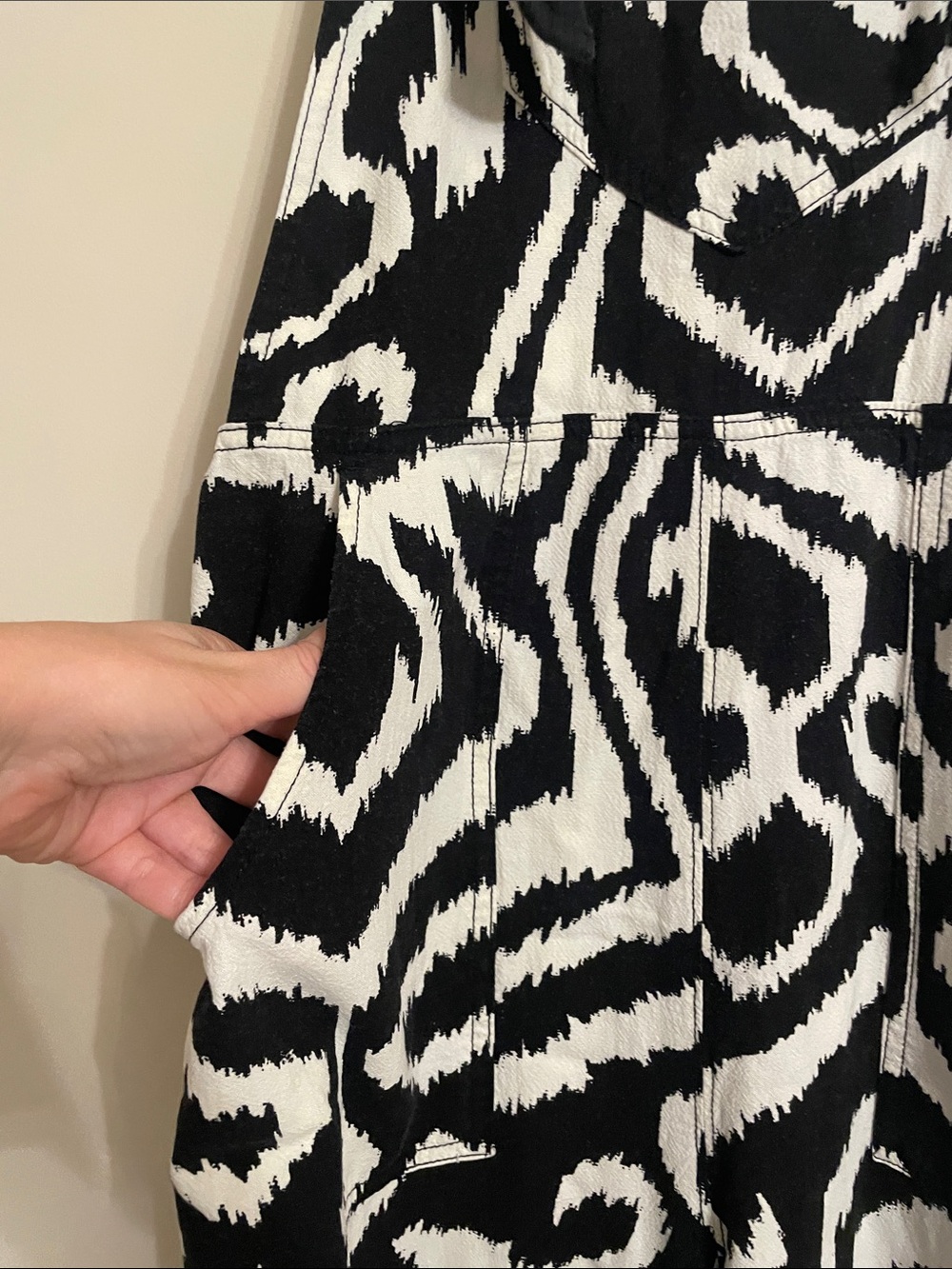 Anthropologie Constance Wide-Leg Overalls Black & White Size M - Picture 6 of 14
